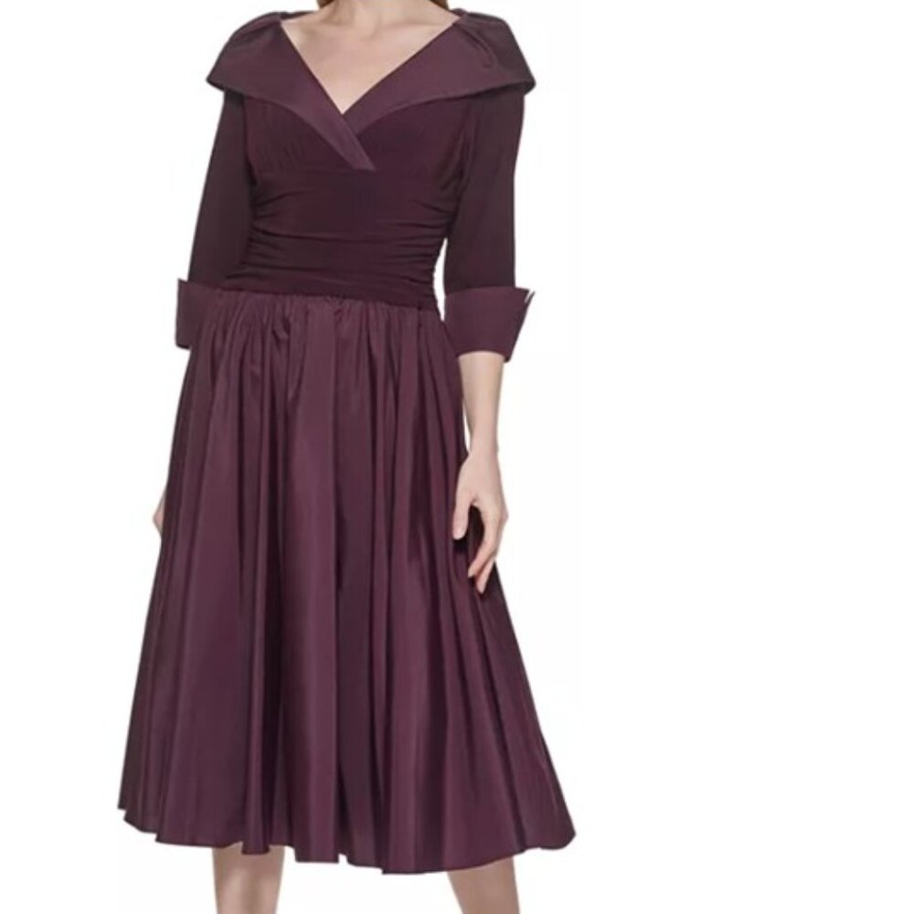 Flattering burgundy party dress